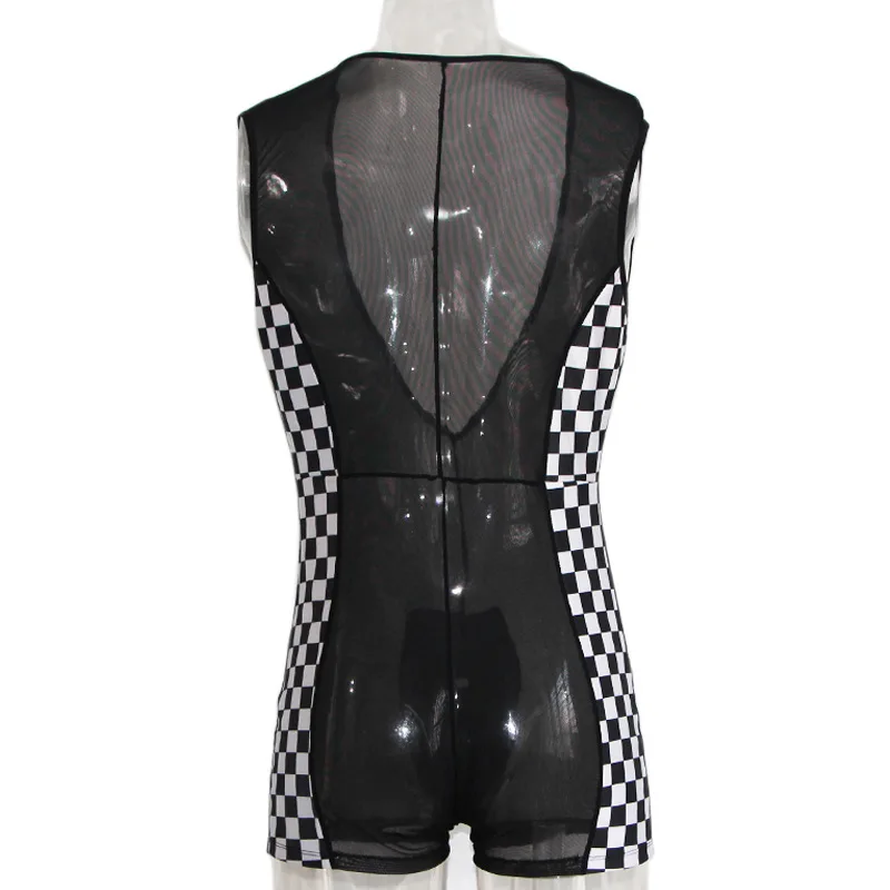 Новинка сексуальное Мужское боди прозрачный сетчатый комбинезон черное с