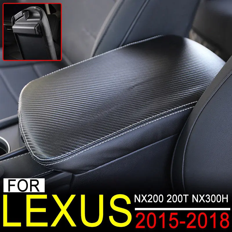 CF Кожаный верхний центральный подлокотник поверхностный чехол для Lexus NX200 200t NX300h- внутренние части красный черный CF - Название цвета: CF