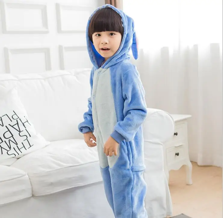 blue stitch Детский Комбинезон кигуруми с леопардовым медведем для костюмированной вечеринки; Детский костюм с рисунком аниме-комбинезон для девочек и мальчиков; одежда для сна с животными; пижамы - Цвет: blue stitch