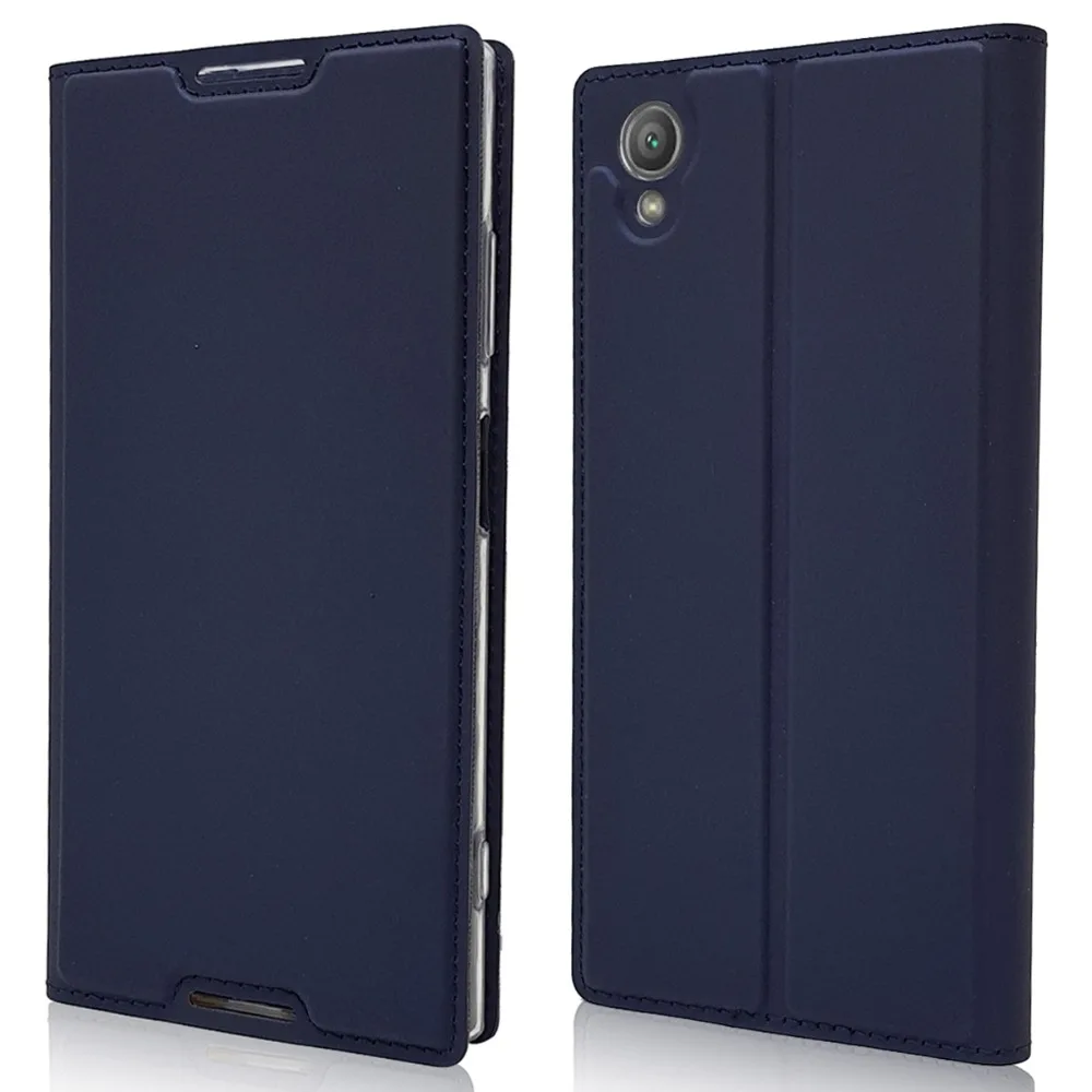 Ультра Тонкий Кожаный магнитных флип бумажник чехол для Sony Xperia XA1 Plus|covers for sony