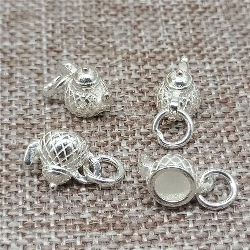 925 Sterling Silver 3D Small Teapot Tea Pot Charms Pendants for Necklace Bracelet Earring | Украшения и аксессуары