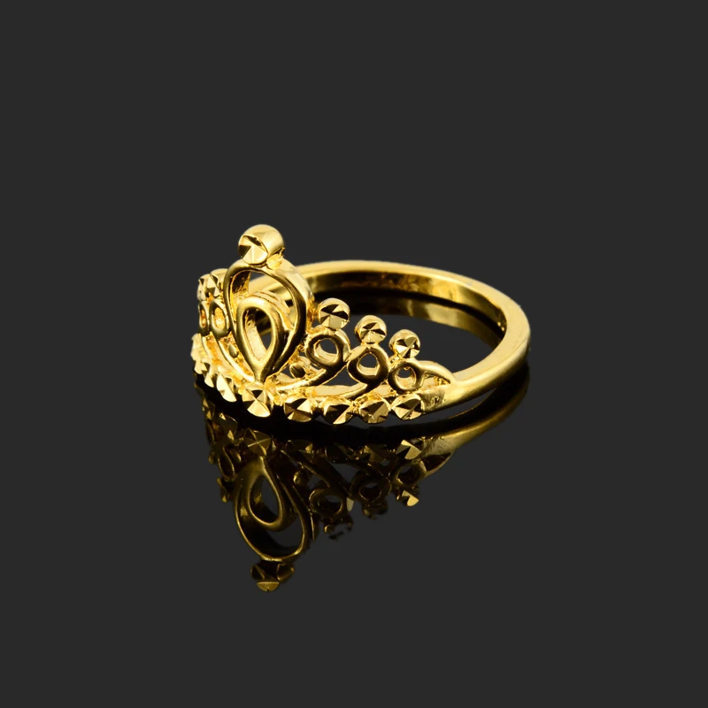 Высококачественные кольца королевской короны 24 к золотого цвета изысканные