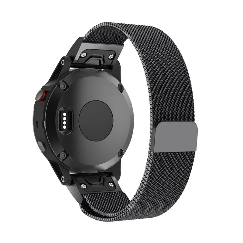 black 22 мм легко подходит из нержавеющей стали для Garmin Fenix 5/x5plus/Forerunner 935/Focus S60/Quatix 5 Быстрая установка черный браслет - Цвет: black