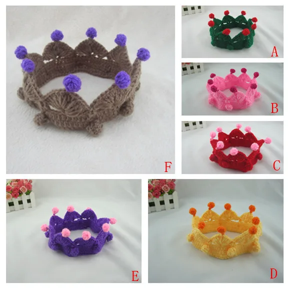 

Baby Crown Birthday Headwear Hair Decorate cotton crochet Christmas Forest Crown Hat infant toddler girls birthday headband