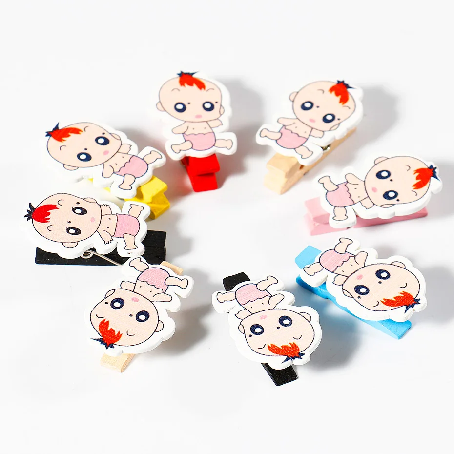 20 шт. мини твердой древесины клип домашнего интерьера меню с веревкой фото