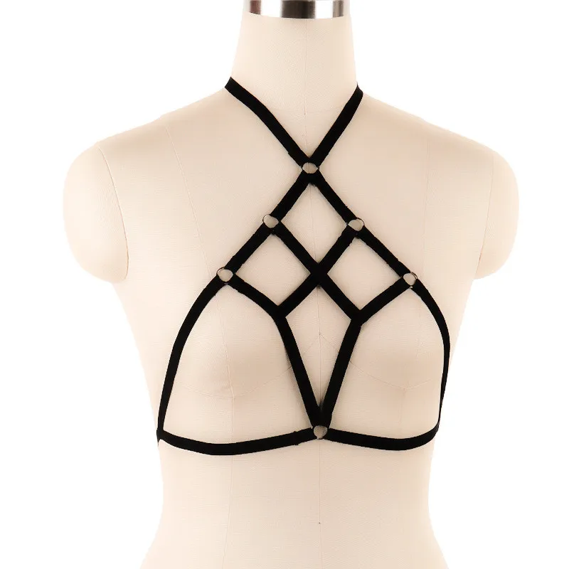 Женское нижнее белье с вырезами черный бандажный бюстгальтер на бретелях для