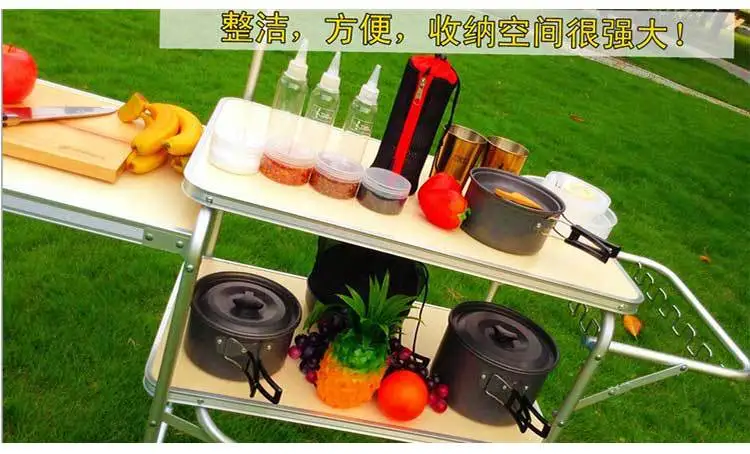 Уличный стол, уличная мебель, походный стол, mesa portatil mueble, кемпинг, алюминий+ дерево, портативный складной стол, mesa plegable