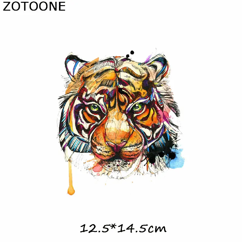 Термопатчи ZOTOONE Tiger для одежды термотрансферные наклейки аксессуары|Заплатки| |