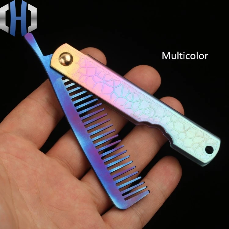 Титановая расческа для бороды портативная уличная бритья модные уличные