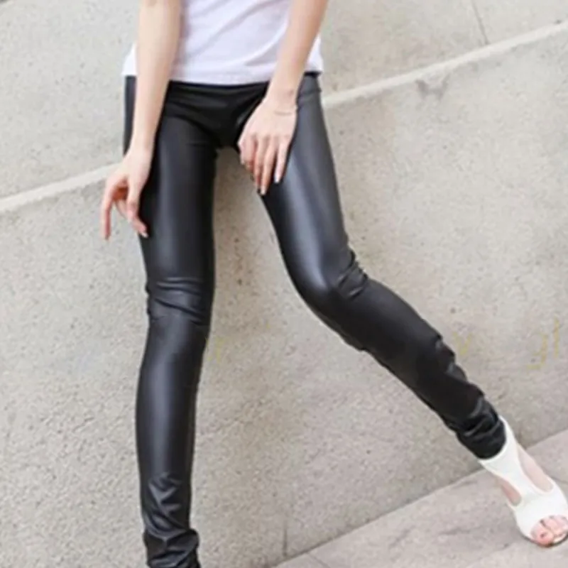 Женские брюки карандаш из искусственной кожи утолщенные обтягивающие