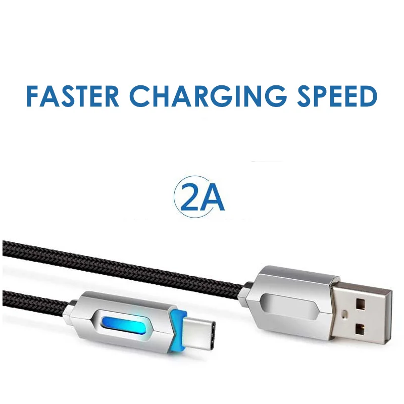 Overfly type c кабель со светодиодный светильник 1 м кабели для зарядного устройства USB