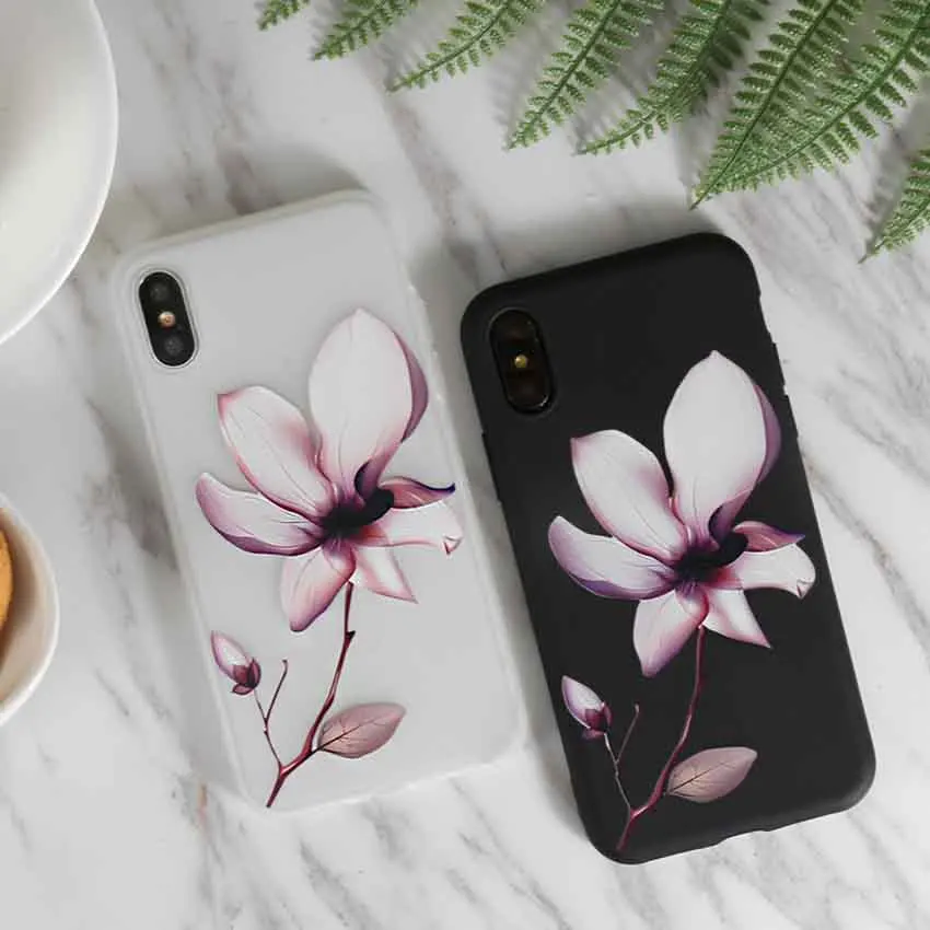 3D рельефный чехол с цветком лотоса для Xiaomi Redmi 4A 4X note 4 5A Pime 3 3S 5 Note Plus 6 pro мягкая