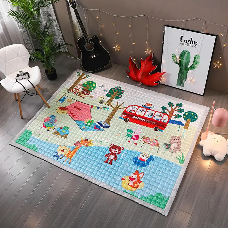 TREENDPOOL детский хлопковый игровой коврик, детский игровой коврик 150x200 см Ludo, машинная стирка, коврики для гостиной/спальни, противоскользящие