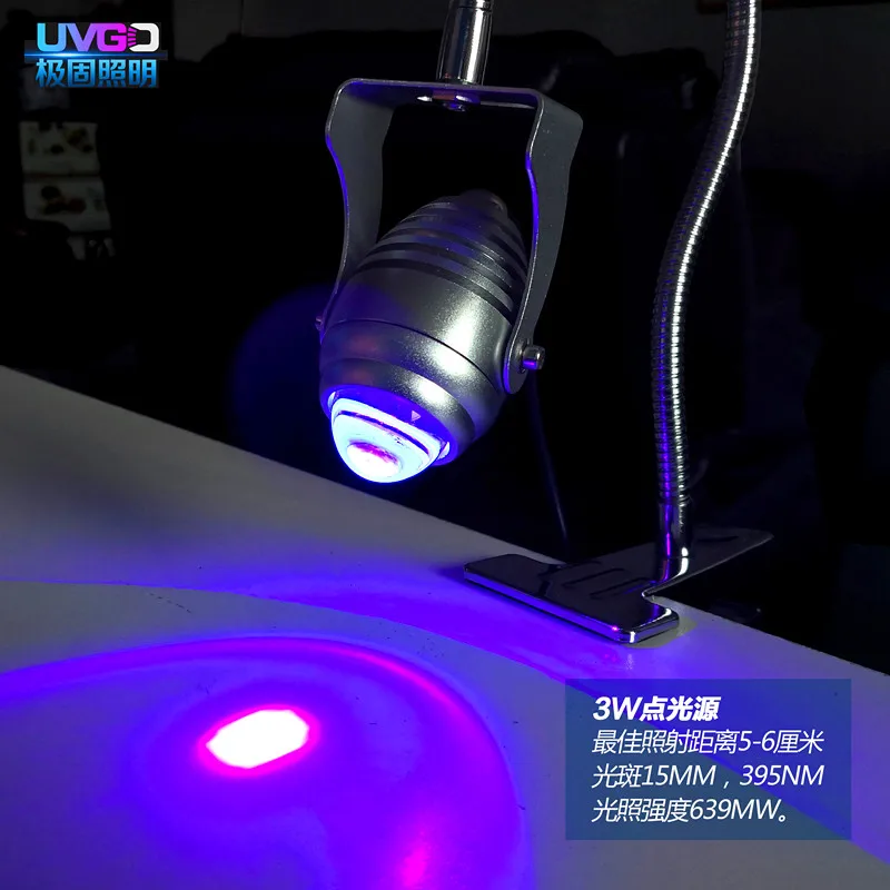 real enough3W 395nm wavelength Ultraviolet UF nail Dryer LED UV glue curing lamp green oil purple manicure light for gel varnish