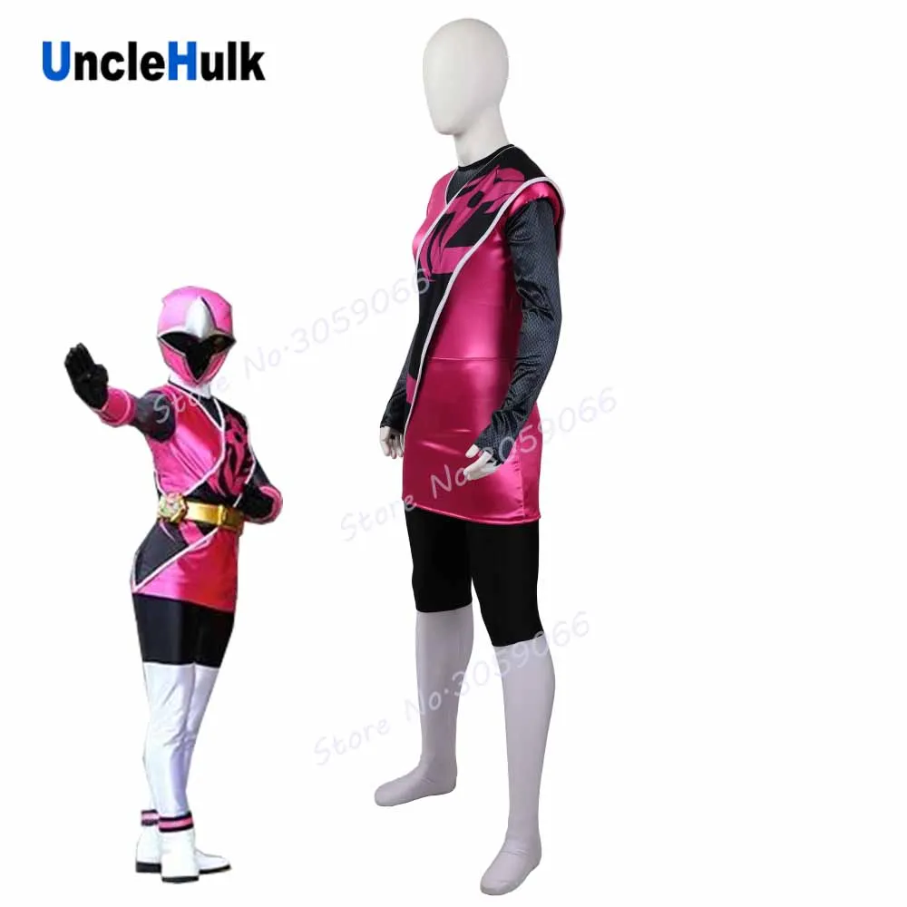 Shuriken Sentai Ninninger розовый персиковый костюм ниндзя Косплей Костюм облегающий на