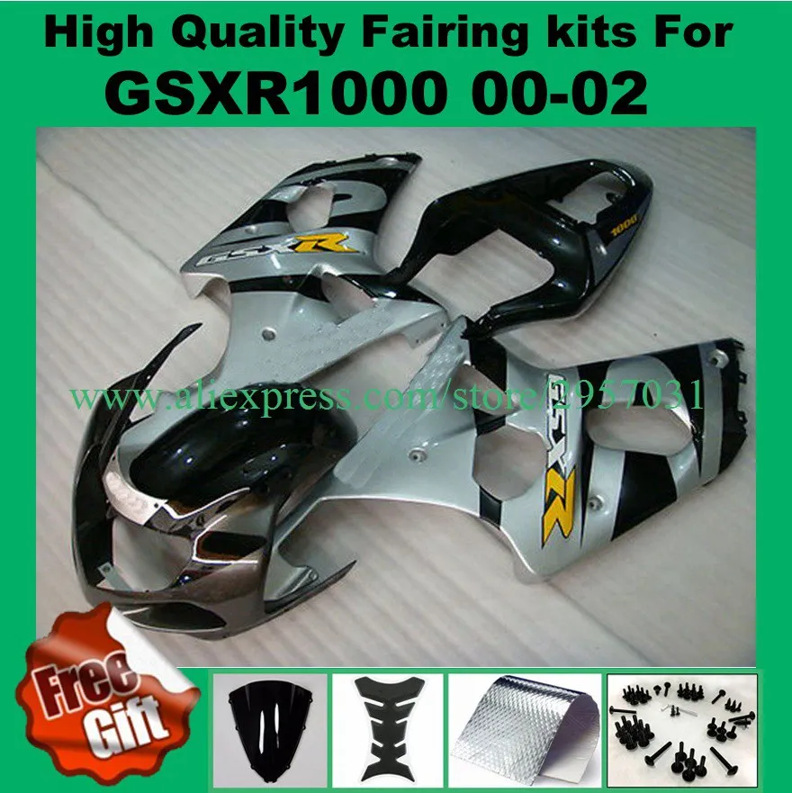 

9gifts, Injection molding for SUZUKI K1 K2 GSXR1000 00 01 02 fairings GSX-R1000 2000 2001 2002 Fairing kit #6744L