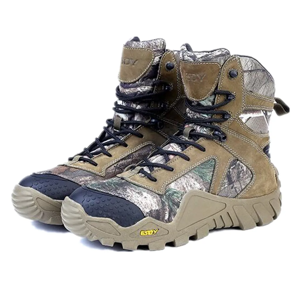 Высокие ботинки прочные камуфляжные для альпинизма охоты рыбалки военные