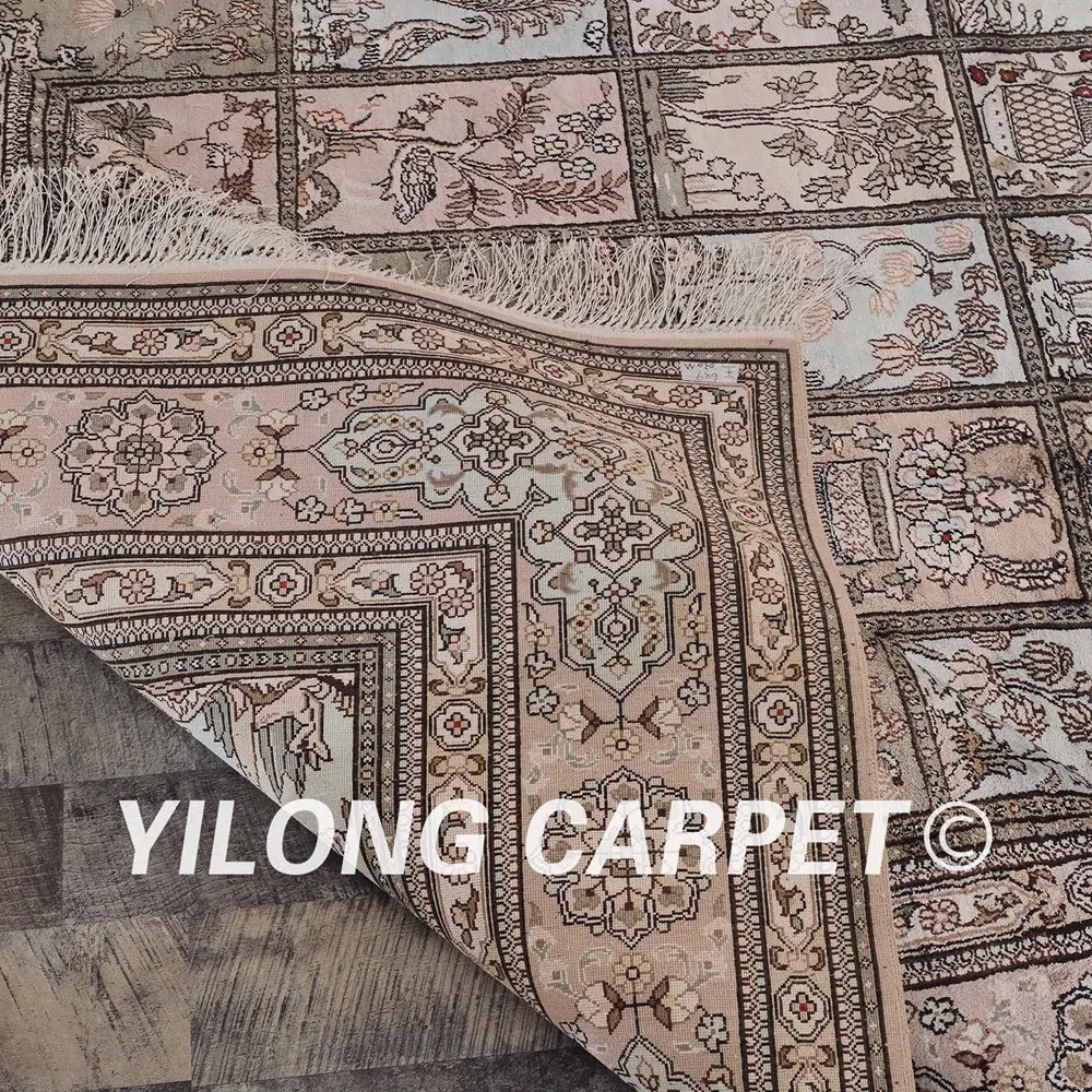 YILONG 6 'x 9' кашмирский qum Шелковый выгодный ковер изысканный садовый