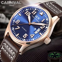 watches carnival original luminous mens automatic watch self wind fashion men sapphire crystal mechanical clock