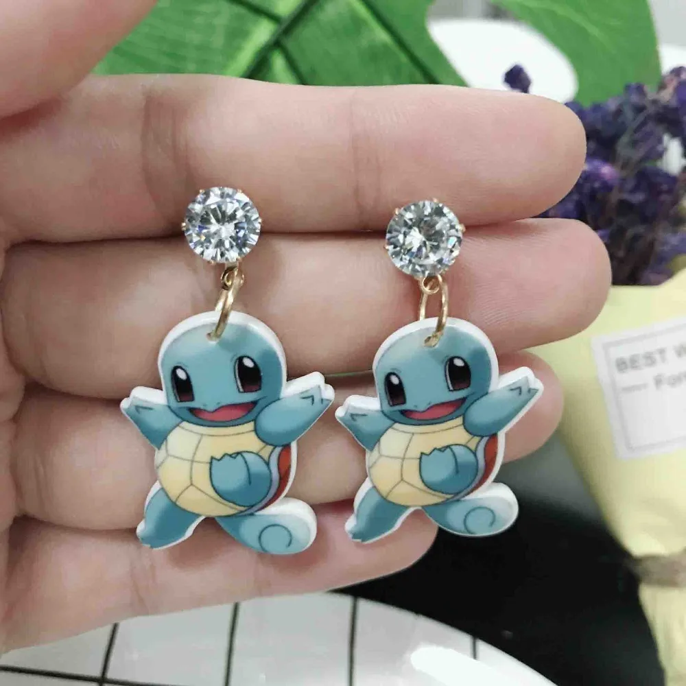 Женские серьги Pokemon Pikachu Charmander японские креативные акриловые висячие в