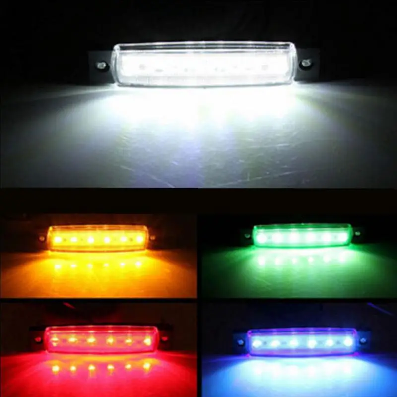 10 шт. 6LED/pc Авто сигнальный индикатор Боковой габаритный фонарь задние фонари зазор задние фонари для автобус, грузовик, фургон караван RV грузовик