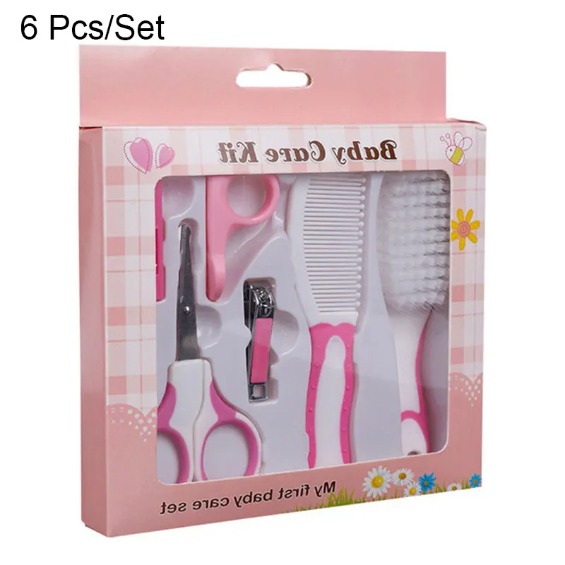 Pink 6Pcs 6 шт./компл. изысканных комплектов для здоровья новорожденных расческа для ногтей Детский термометр для новорожденных присоска для зубной щетки детский красивый костюм - Цвет: Pink 6Pcs