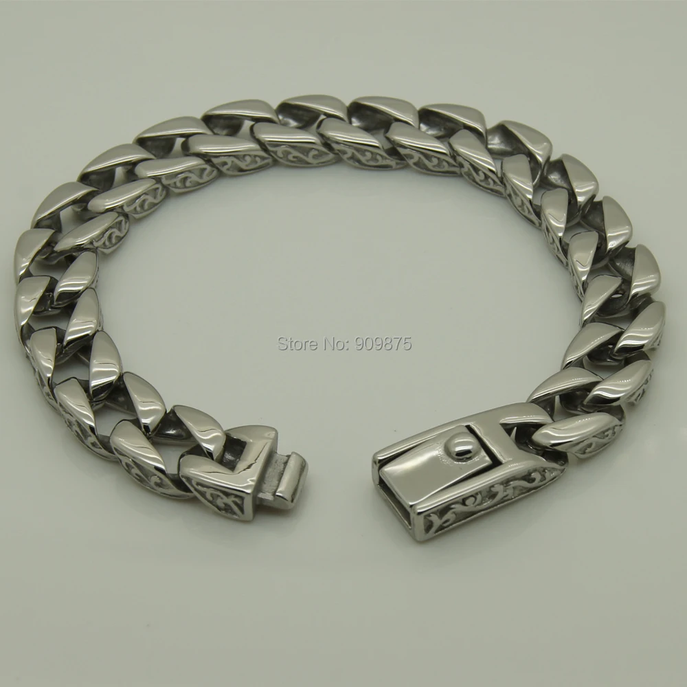 Мужской/мужской браслет цепочка из нержавеющей стали с волнистым узором в стиле