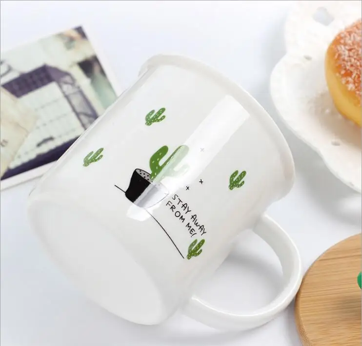 Керамическая кружка для воды с ложкой и бамбуковым покрытием|cup mixed|mug cupmug cup design |