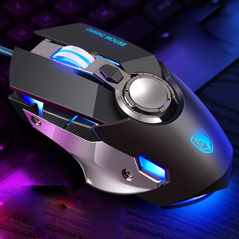 Профессиональная игровая Мышь Регулируемый Проводная оптическая светодиодный компьютерная мышь USB кабель макро механические Мышь для ноутбука, настольного компьютера - Цвет: Черный
