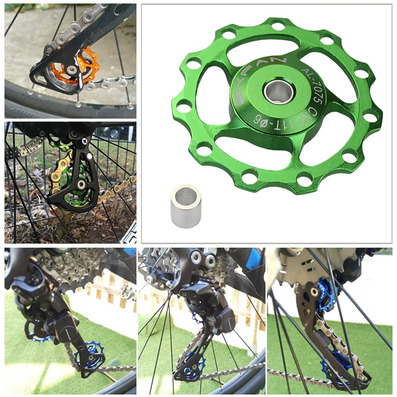 EKFan 11T Алюминиевый сплав MTB велосипедный задний переключатель шкив Jockey колесо дорожный велосипед направляющий ролик холостой части Аксессуары для велоспорта