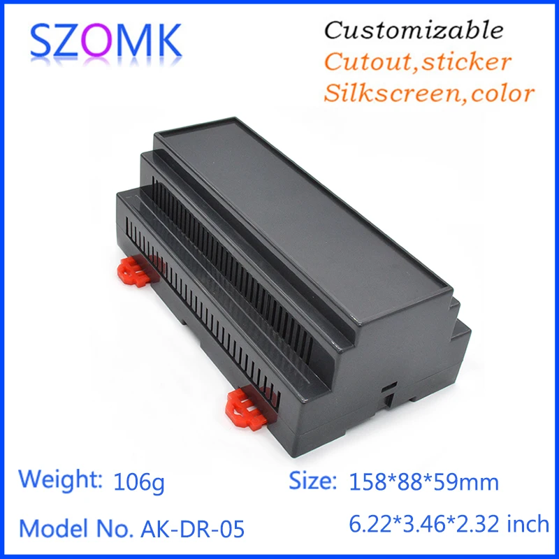 

10 шт., пластиковые корпуса для din-рейки, 158x88x59 мм