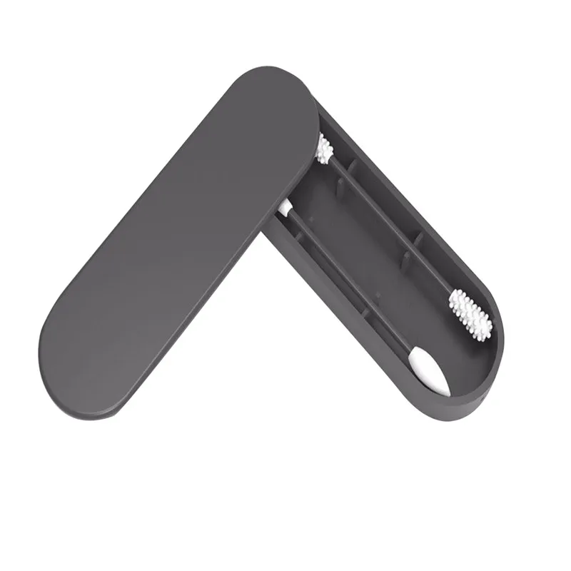 Dark Gray 2 шт многоразовые ватные палочки для очищения ушей Косметические Силиконовые палочки для очистки макияжа Touch-Ups двойная головка Прямая поставка - Цвет: Dark Gray