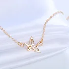Женский браслет-цепочка Kinitial, браслет в виде журавля оригами и птицы, геометрический браслет с животным шармом, Pulseira