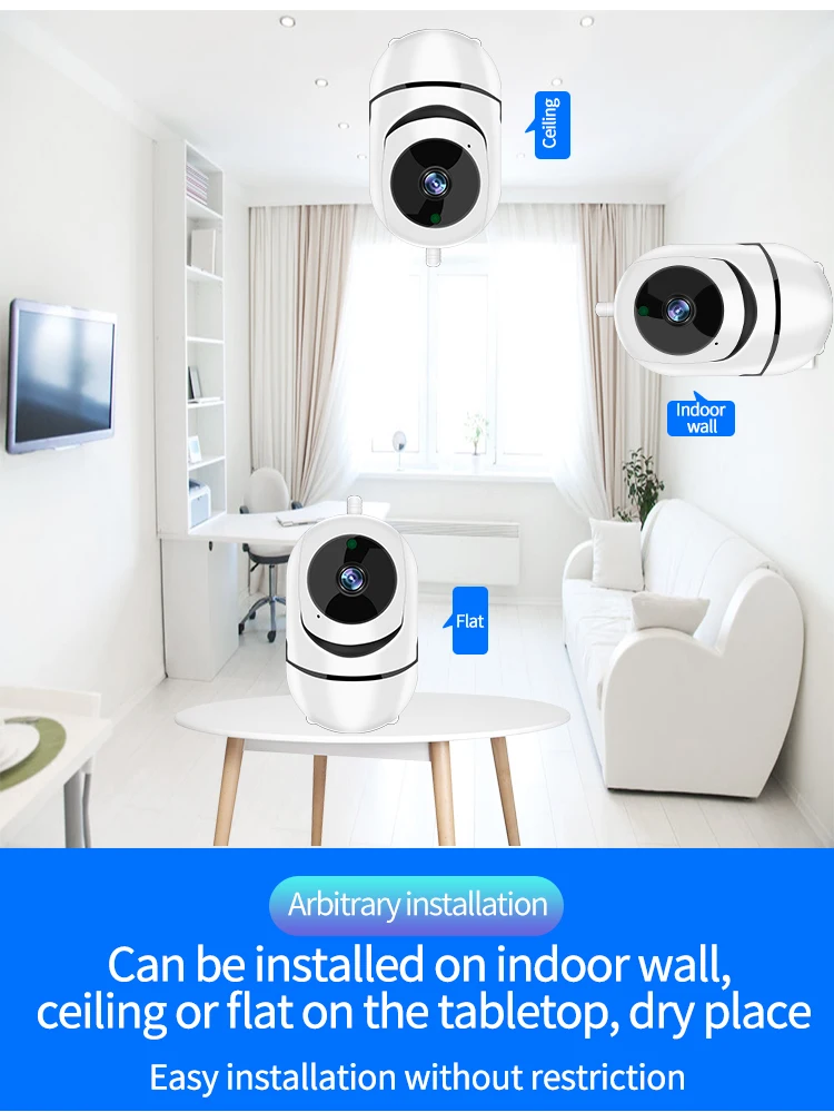 2MP 1080 P автоматическое отслеживание wifi детский монитор двухсторонний Интерком PTZ IP камера