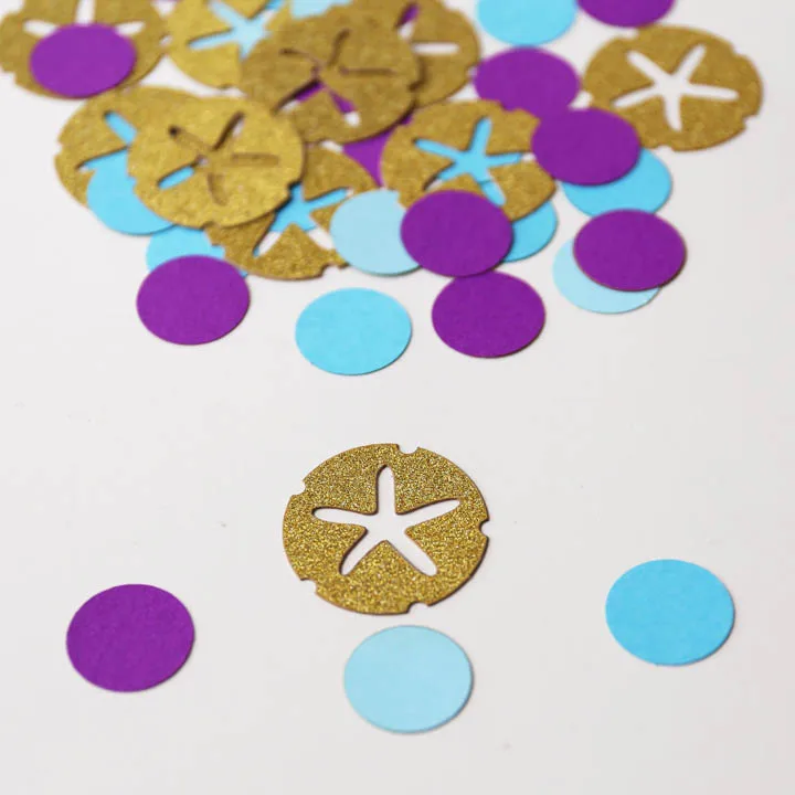 Под морем конфетти блестящий Декор морской звезды детский душ фиолетовый синий и