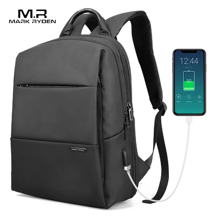 Mark Ryden мужской рюкзак большой емкости для подростков, мужской рюкзак Mochila с защитой от воров, рюкзак для ноутбука с usb зарядкой 15,", водонепроницаемый - Цвет: black