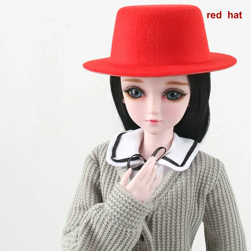 Кукла шляпа для Bjd 1/3 кукла девочка Топ шляпа красный/синий/черный/фиолетовый шапка-Кепка для кукол аксессуары для кукол Bjd