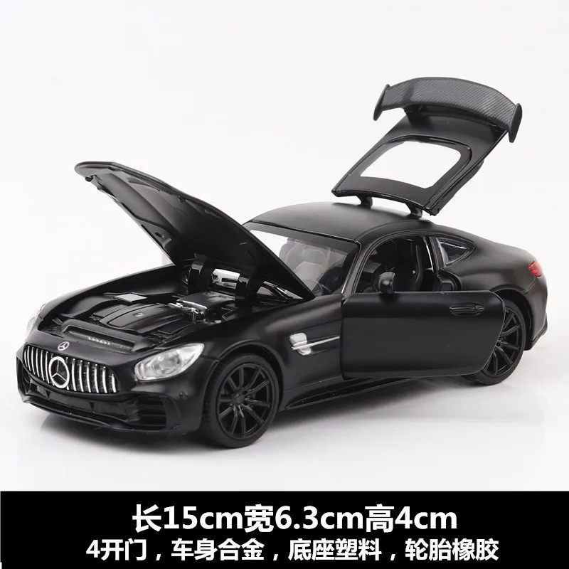 3222b Black no box 1:32 из сплава Bens GTR AMG оттягивающийся литой под давлением супер модель автомобиля звуковой светильник игрушки для детей Oyuncak Araba подарки на день рождения - Цвет: 3222b Black no box