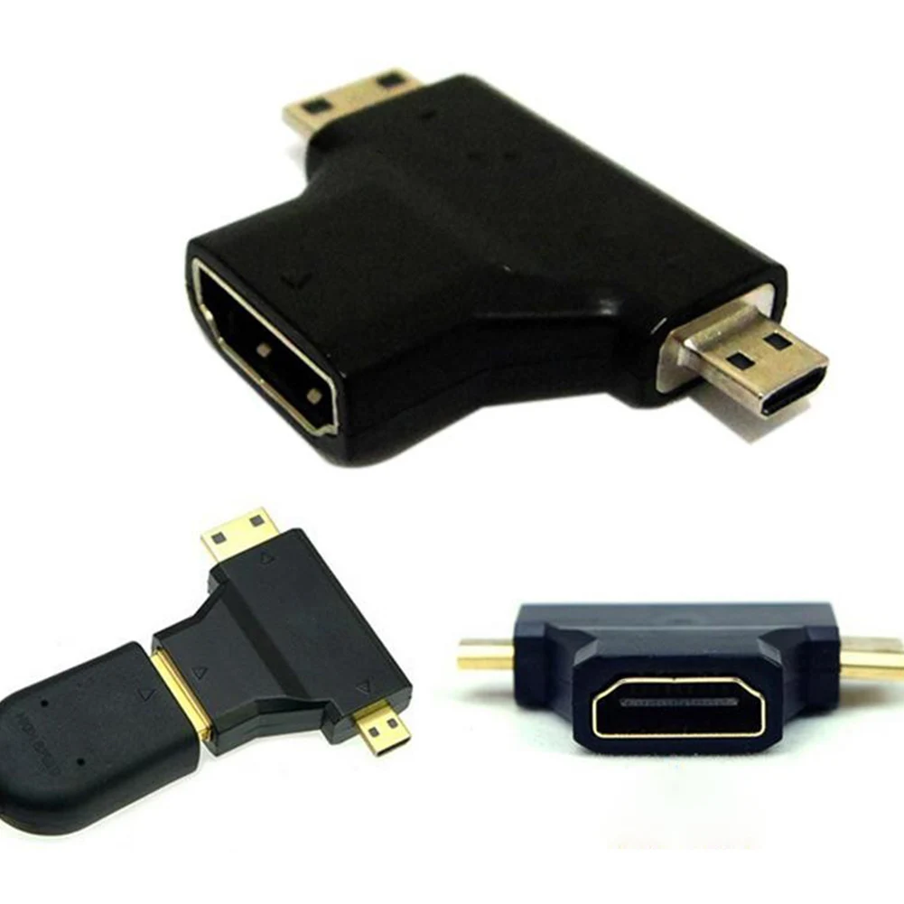 Mini HDMI Male to 1.4 Female Cable Adapter Converter New T-shaped 3 in1 Micro For HDTV 1080P Hdmi |