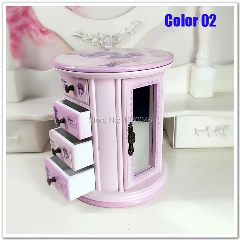 

Free fast shipping 17.5*20.8CM Big wooden jewelry box jewelry necklace earrings high-end European retro Princess box