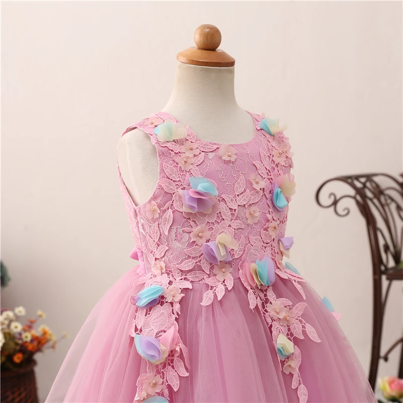 Forevergracedress Lovely Pink Flower Girls Dresses 2019 New Ball Gown Lace Sleeveless Bow Back Kids Pageant Children Gowns | Свадьбы и