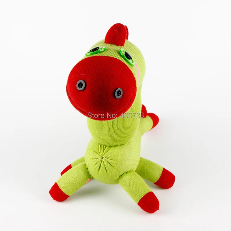 Christmas New year gift free shipping 100% handmade DIY stuffed sock animals doll baby toys green dinosaur | Игрушки и хобби