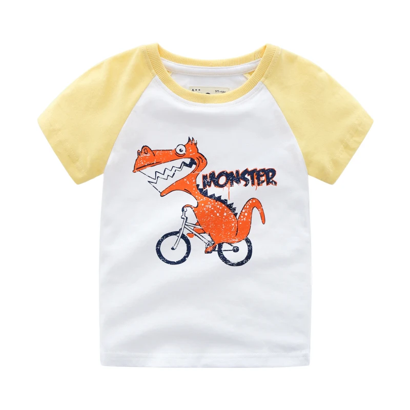 Baby Summer Top Boys T Shirt Kids Clothes Tiny Cottons Cartoon Dinosaur Funny Shirts tshirt Tee Enfant Garcon | Детская одежда и