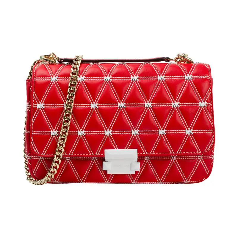 RED 102165201 Michael Kors Sloan Large Quilted Leather Shoulder Bag 30S9LSLL7Y/30S9SSLL7Y - Цвет: RED 102165201