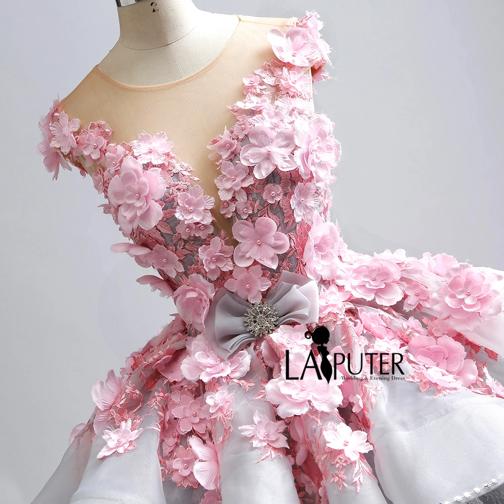Женское кружевное платье Laiputer винтажное бальное серого цвета на заказ 2018|prom dresses