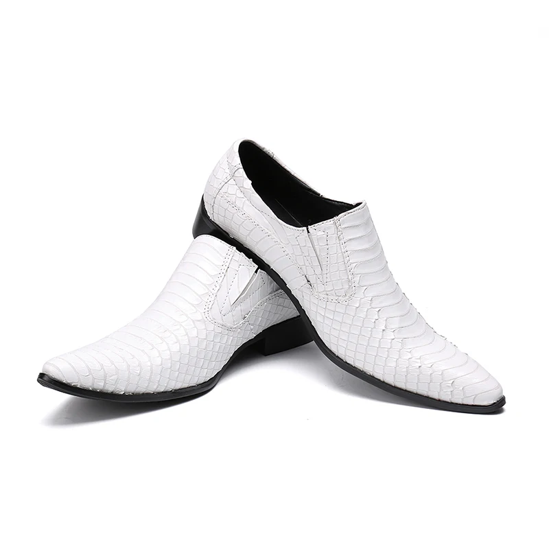 Sepatu Pria, белые мужские туфли из натуральной кожи, мужские деловые туфли из крокодиловой кожи, деловые вечерние свадебные туфли, оксфорды с острым носком (art.: 3920d45d42a28) - 3920d45d42a28