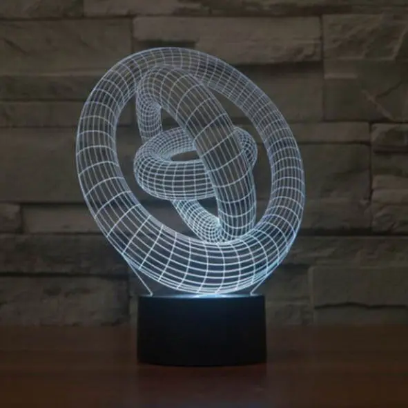 3D LED Иллюзия света три раза современный ночной 7 цветов Изменение настольная