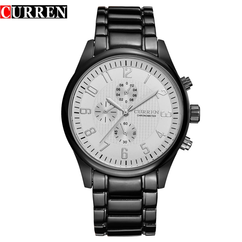 Black White CURREN часы Мужские кварцевые Лидирующий бренд аналоговые военные мужские часы мужские спортивные армейские часы водонепроницаемые Relogio Masculino новая распродажа - Цвет: Black White