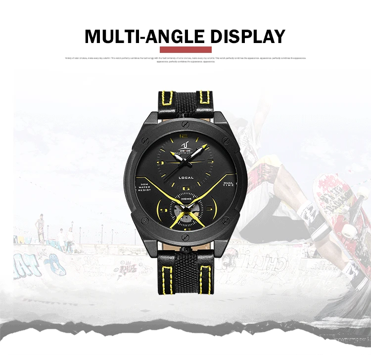 WEIDE оригинальные мужские s часы брендовые роскошные кожаные кварцевые спортивные