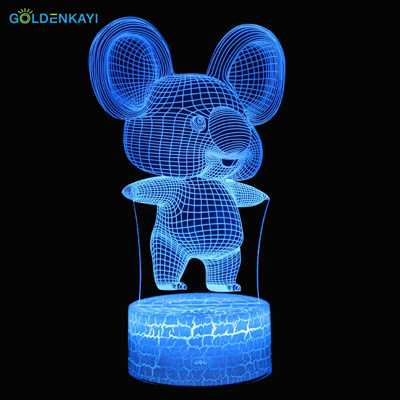 3D Koala Светодиодные ночные светильники атмосферная настольная лампа сенсорный